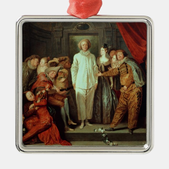 Ornement Carré Argenté Comédiens italiens, c.1720 (Devant)