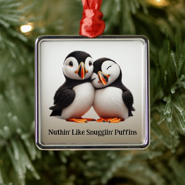 Ornement Carré Argenté Comme Les Puffins De Snugglin (Arbre)