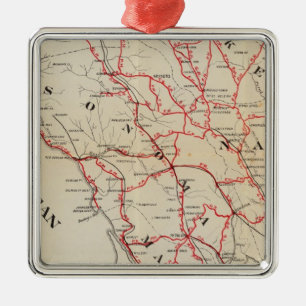 Ornement Carré Argenté Comtés de Sonoma, Marin, Lake et Napa