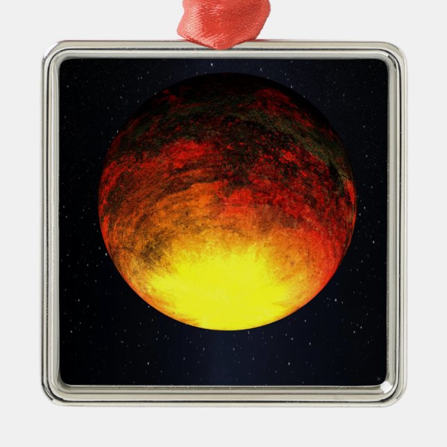 Ornement Carré Argenté Concept artistique de Kepler-10b (Devant)