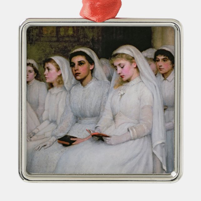 Ornement Carré Argenté Confirmation (Devant)