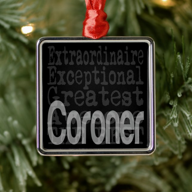 Ornement Carré Argenté Coroner Extraordinaire (Arbre)