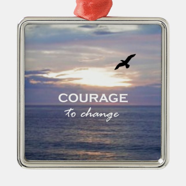 Ornement Carré Argenté Courage de changer (Devant)