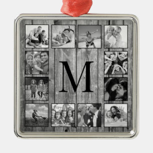 Ornement Carré Argenté Create Your Custom Photo Collage Rustic Farmhouse