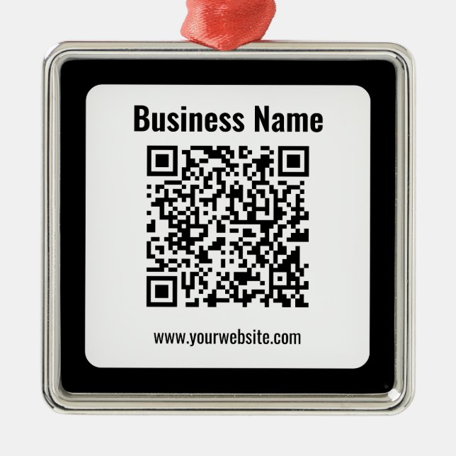 Ornement Carré Argenté Create Your Own QR Code | Transperant (Devant)