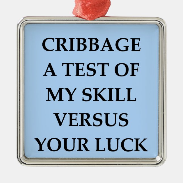 Ornement Carré Argenté cribbage (Devant)