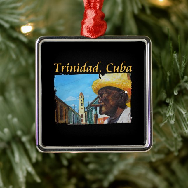 Ornement Carré Argenté Cuba - Trinidad Cubain Cigar Art (Arbre)