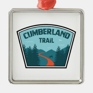 Ornement Carré Argenté Cumberland Trail Tennessee