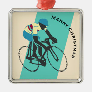 Ornement Carré Argenté Cycliste n° 3