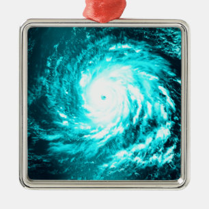 Ornement Carré Argenté Cyclone bleu