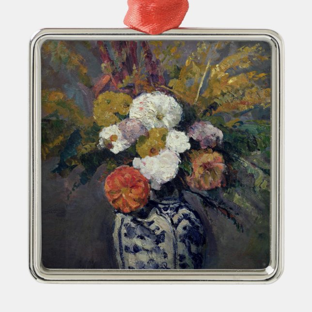Ornement Carré Argenté Dahlias de Paul Cezanne |, c.1873 (Devant)