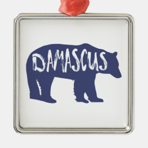 Ornement Carré Argenté Damas Virginia Bear