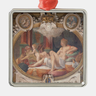 Ornement Carré Argenté Danae recevant la douche de l'or