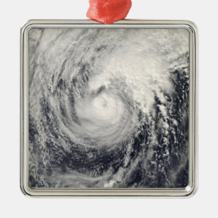 Ornement Carré Argenté Dauphin d'ouragan en mer philippine