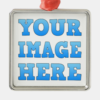 Ornement Carré Argenté Design Your Own Premium Square Ornament
