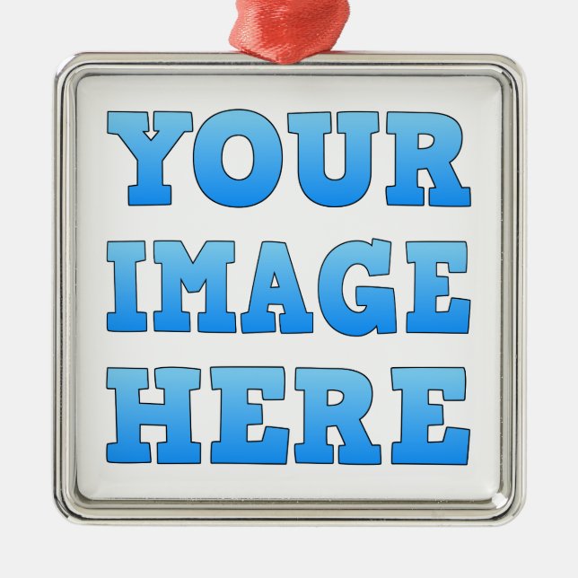 Ornement Carré Argenté Design Your Own Premium Square Ornament (Devant)