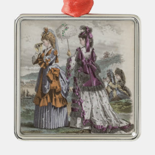 Ornement Carré Argenté Deux dames