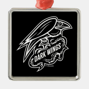 Ornement Carré Argenté Diablo  Ailes noires