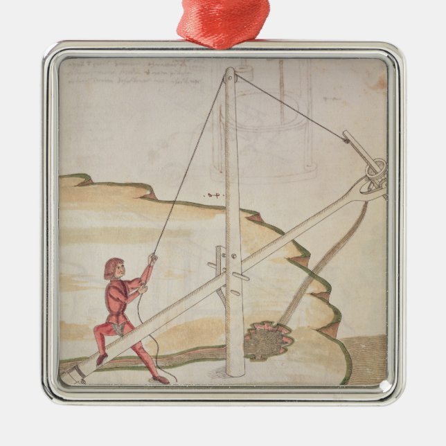 Ornement Carré Argenté Diagramme d'une méthode de fournir l'eau (Devant)