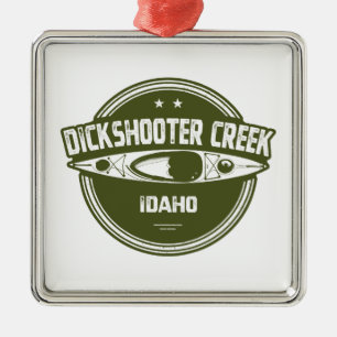 Ornement Carré Argenté Dickshooter Creek Idaho Kayaking