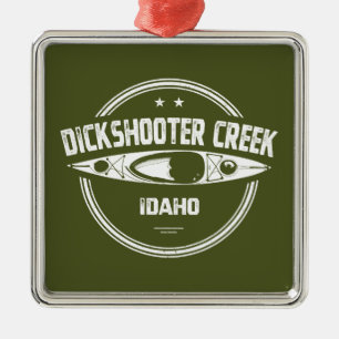 Ornement Carré Argenté Dickshooter Creek Idaho Kayaking