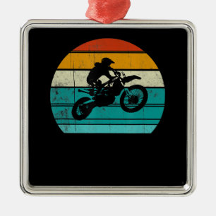 Ornement Carré Argenté Dirt Bike Motocross Motocross Cadeau Pour Hommes