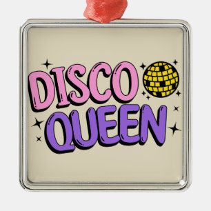 Ornement Carré Argenté Disco queen