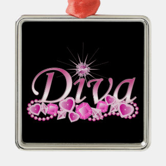 Ornement Carré Argenté Diva Bling