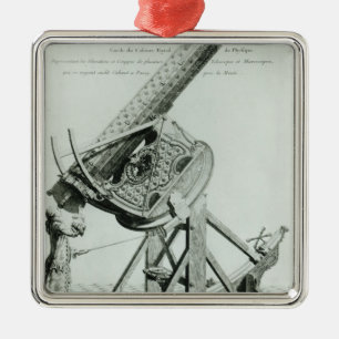 Ornement Carré Argenté D'optique d'instruments par les DOM Noel