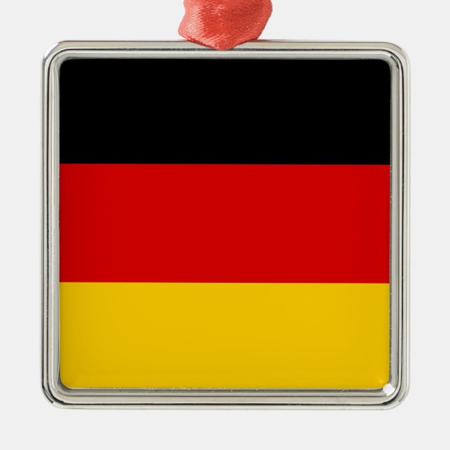 Ornement Carré Argenté Drapeau allemand (Allemagne) (Devant)