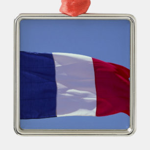 Ornement Carré Argenté Drapeau français