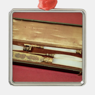 Ornement Carré Argenté Écrivant l'ensemble donné à son épouse, Evelin