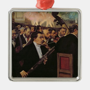 Ornement Carré Argenté Edgar Degas   l'orchestre d'opéra, c.1870