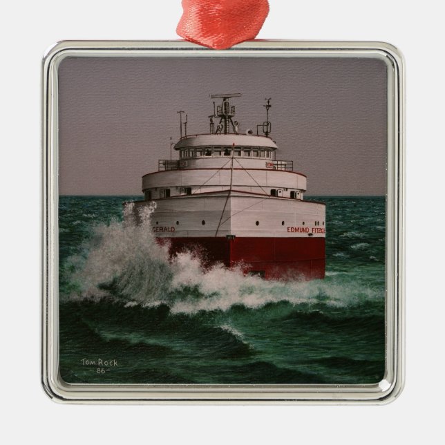 Ornement Carré Argenté Edmund Fitzgerald by Tom Rock (Devant)