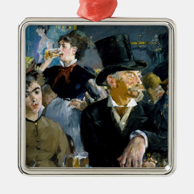 Ornement Carré Argenté Edouard Manet - Au Café (Devant)