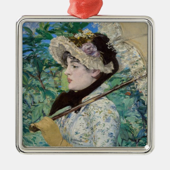Ornement Carré Argenté Edouard Manet - Jeanne / Printemps (Devant)