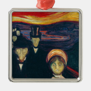 Ornement Carré Argenté Edvard Munch - Anxiété