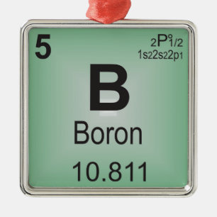 Ornement Carré Argenté Élément individuel de bore du Tableau périodique