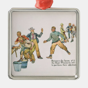 Ornement Carré Argenté Entre les heures de 7 et le 8h du matin