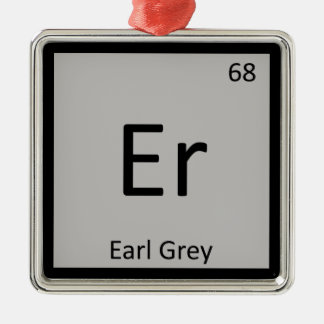 Ornement Carré Argenté Er - Earl Grey Tea Chemistry Symbole de table péri