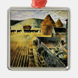 Ornement Carré Argenté Eric Ravilious - Furlong