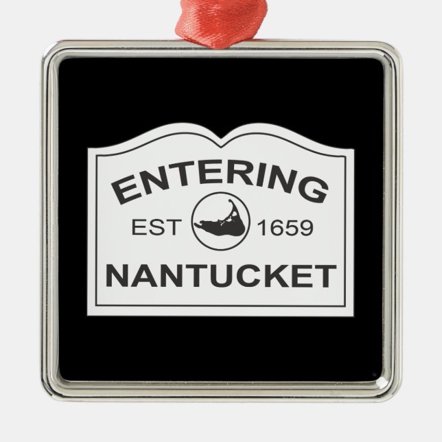 Ornement Carré Argenté Est entrant de Nantucket. 1659 signez dedans le (Devant)