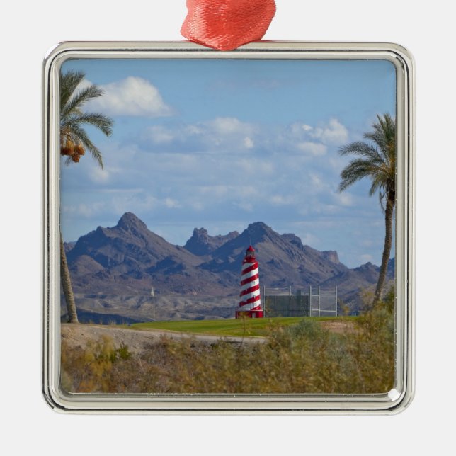 Ornement Carré Argenté États-Unis, Arizona, Lake Havasu City. Phare suiva (Devant)