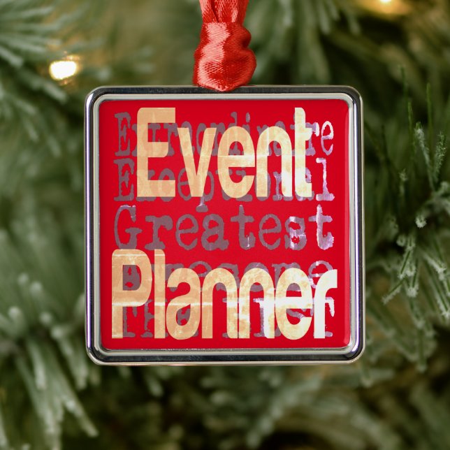 Ornement Carré Argenté Event Planner (Arbre)