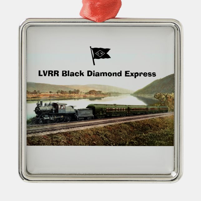 Ornement Carré Argenté Express LVRR Black Diamond (Devant)