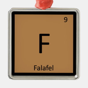 Ornement Carré Argenté F - Symbole de tableau périodique de la chimie du 