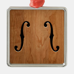 Ornement Carré Argenté F-Trous - GT