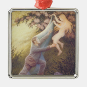 Ornement Carré Argenté Fairy Dream (par Theodor Severin Kittelsen)
