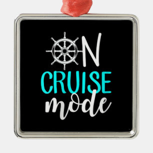 Ornement Carré Argenté Famille De Vacances En Mode Croisière