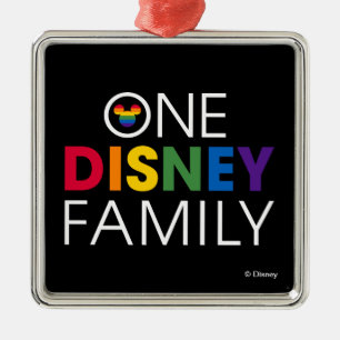 Ornement Carré Argenté Famille Disney